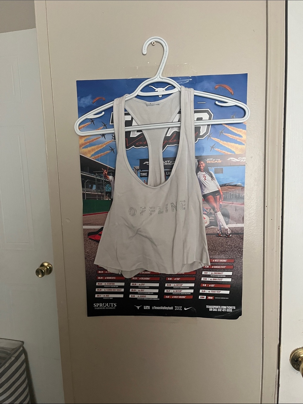 Women’s Beige 'OFFLINE' Racerback Tank Top